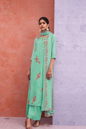 My Fashion Road Ganga Fashion Occasion Designer Silk Unstitched Salwar Suit | C1018