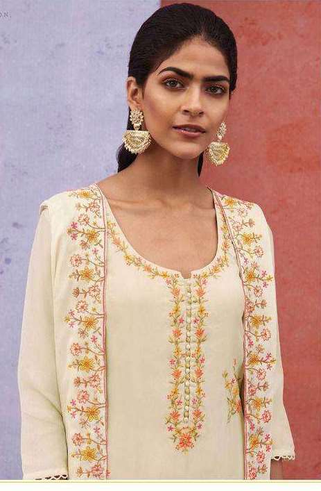 Lakhani Cotton 1002 Kakshaa Vol-1 Cream Unstiched Cotton Salwar Suit