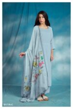 My Fashion Road Ganga Ora Exclusive Fancy Cotton Unstitched Suit | Blue