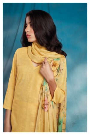 My Fashion Road Ganga Ora Exclusive Fancy Cotton Unstitched Suit | Yellow