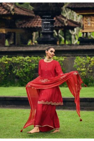 My Fashion Road Varsha Lavanya Designer Muslin Unstitched Suit | Red