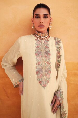 My Fashion Road Varsha Tulip Fancy Organza Gharara Designer Partywear Dress | White