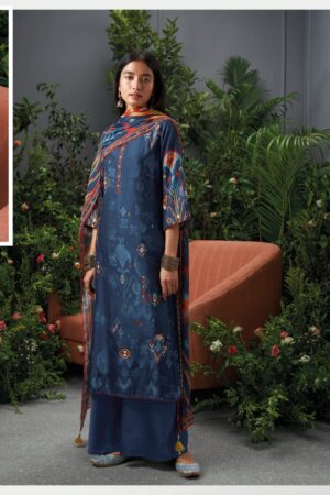 My Fashion Road Zaria Ganga Plazzo Style Unstitched Dress Material | C1470