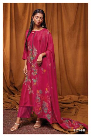 My Fashion Road Ganga Kylie 1744 Fancy Russian Silk Branded Traditional Suit | Pink