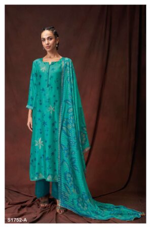 My Fashion Road Ganga Leonie 1752 Fancy Bemberg Silk Partywear Exclusive Suit | S1752-A