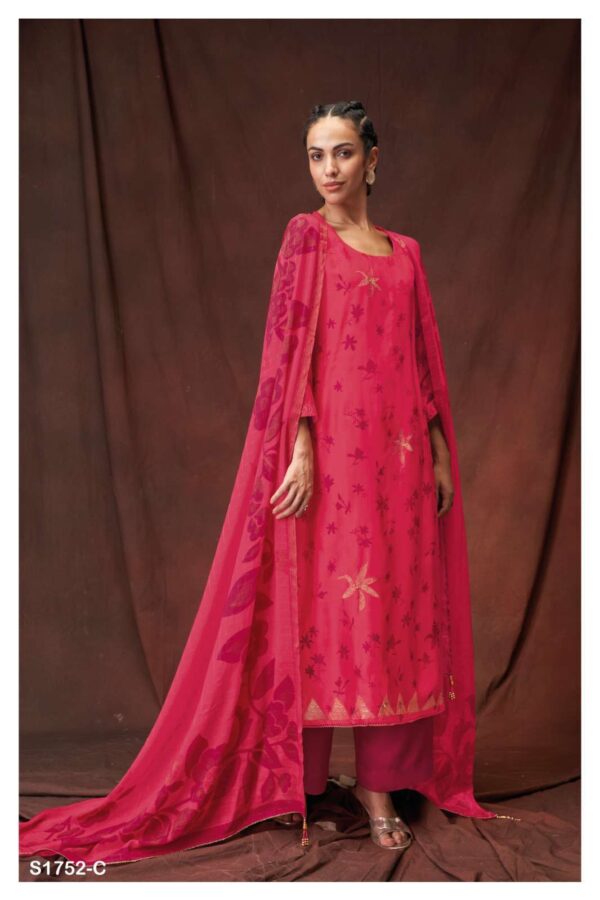 My Fashion Road Ganga Leonie 1752 Fancy Bemberg Silk Partywear Exclusive Suit | S1752-C