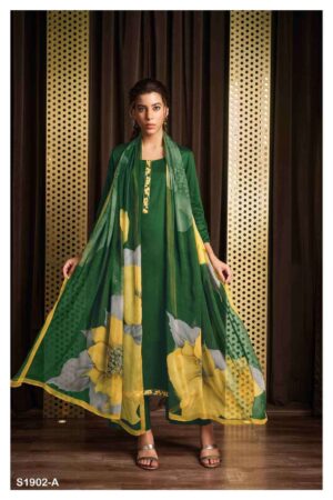 My Fashion Road Ganga Oeshi 1902 Festive Collection Cotton Silk Dress | S1902-A