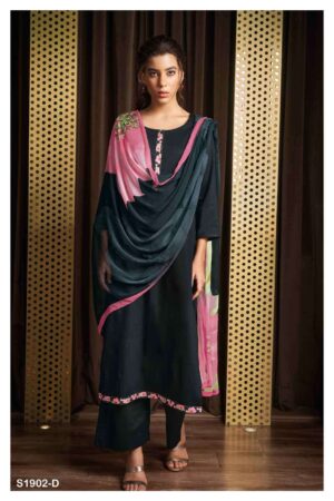 My Fashion Road Ganga Oeshi 1902 Festive Collection Cotton Silk Dress | S1902-D