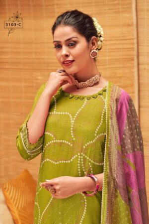 My Fashion Road Jay Vijay Anando Aahana Vol 2 Exclusive Muslin Silk Suit | 3103-C