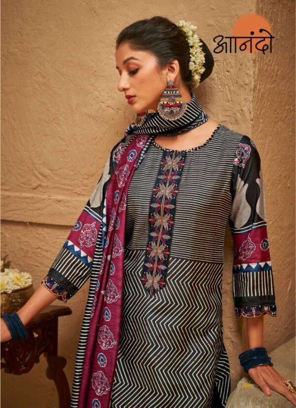 My Fashion Road Jay Vijay Anando Ethisha Exclusive Muslin Silk Salwar Suit | 3104-B