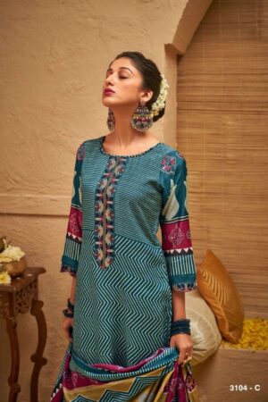 My Fashion Road Jay Vijay Anando Ethisha Exclusive Muslin Silk Salwar Suit | 3104-C