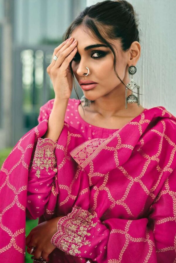 My Fashion Road Varsha Andaaz Designer Bandhani Print Muslin Suit | AB-01