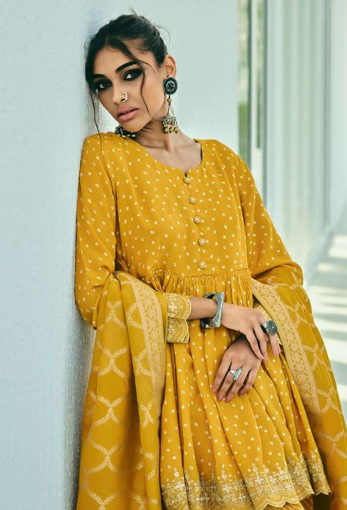 Varsha Andaaz Designer Bandhani Print Muslin Suit