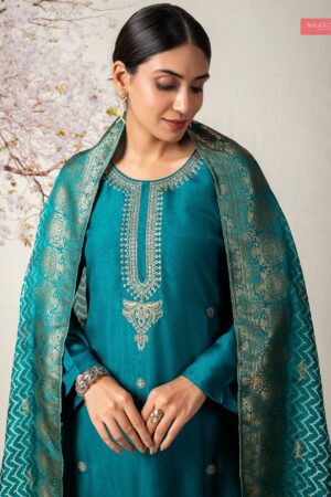 My Fashion Road Naariti Nar Embroidery Designer Unstitched Suit | 2740-Blue