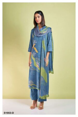 My Fashion Road Ganga Valencia Exclusive Cotton Silk Ladies Unstitched Suit | S1903-D