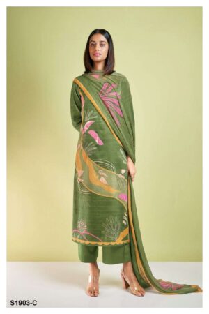 My Fashion Road Ganga Valencia Exclusive Cotton Silk Ladies Unstitched Suit | S1903-C