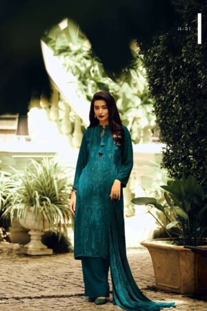 My Fashion Road Varsha Jaal Designer Fancy Muslin Silk Suit | JL-01
