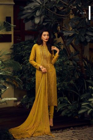 My Fashion Road Varsha Jaal Designer Fancy Muslin Silk Suit | JL-02