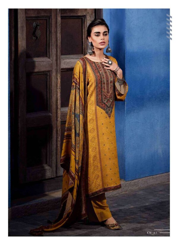 My Fashion Road Varsha Killim Designer Muslin Silk Salwar Suit | KM-01