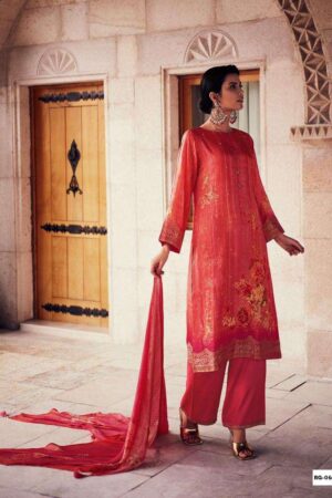 My Fashion Road Varsha Rang Designer Organza Silk Partywear Ladies Suit | RG-06