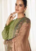 My Fashion Road Kimora Heer Hazoor Pure Pashmina Staple Ethnic Wear Winter Suit | Green