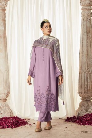My Fashion Road Kimora Heer Hazoor Pure Pashmina Staple Ethnic Wear Winter Suit | Lilac