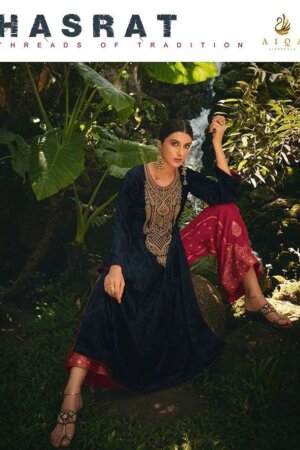 My Fashion Road Aiqa Hasrat Pure Velvet Fancy Designs Salwar Suit | 8501