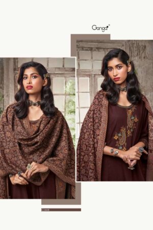 My Fashion Road Ganga Amaranta Premium Designs Unstitched Pashmina Suit | C1668