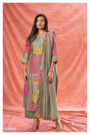 My Fashion Road Ganga Harlow Fancy Digital Print Traditional Silk Suit | S1842-A