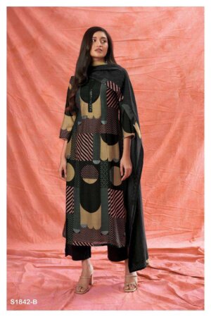 My Fashion Road Ganga Harlow Fancy Digital Print Traditional Silk Suit | S1842-B