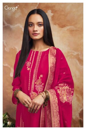 My Fashion Road Ganga Leilani Designer Woven Silk Festive Wear Ladies Suit | S2231-C