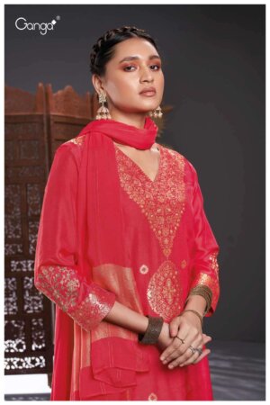 My Fashion Road Ganga Rivka Premium Designs Jacquard Festive Wear Ladies Suit | S1976-F