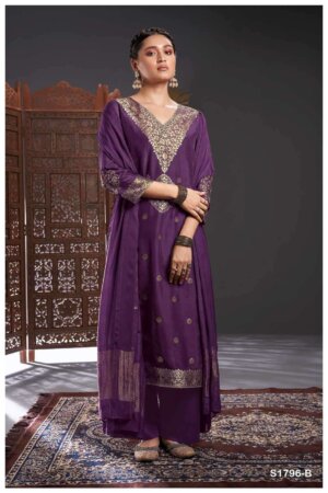 My Fashion Road Ganga Rivka Premium Designs Jacquard Festive Wear Ladies Suit | S1976-B