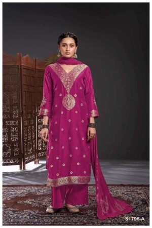 My Fashion Road Ganga Rivka Premium Designs Jacquard Festive Wear Ladies Suit | S1976-A
