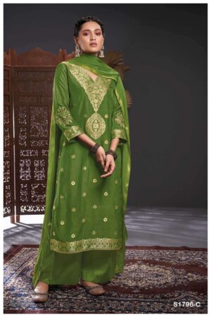 My Fashion Road Ganga Rivka Premium Designs Jacquard Festive Wear Ladies Suit | S1976-C