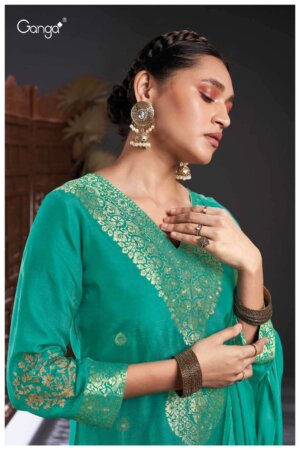 My Fashion Road Ganga Rivka Premium Designs Jacquard Festive Wear Ladies Suit | S1976-E