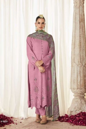 My Fashion Road Kimora Heer Hazoor Pure Pashmina Staple Ethnic Wear Winter Suit | Pink