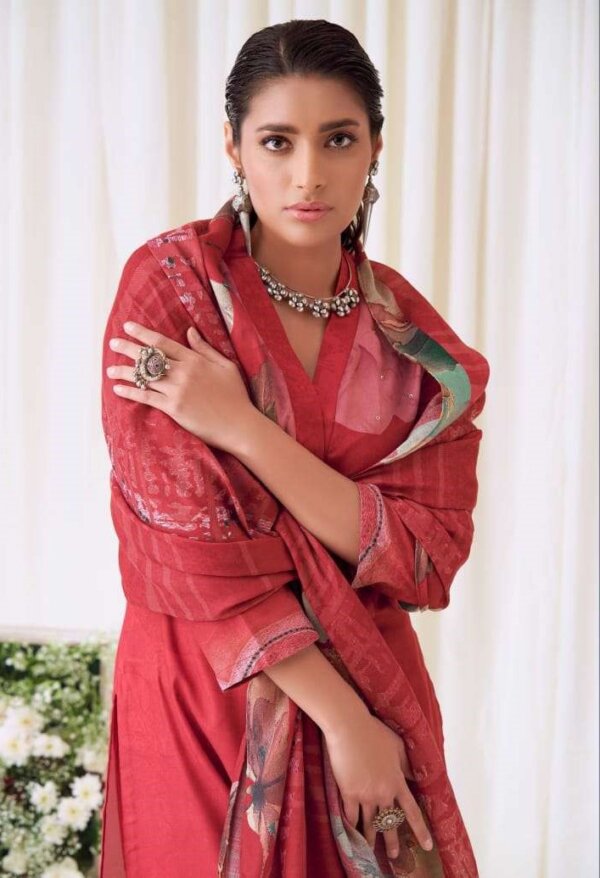 My Fashion Road Sudriti Blotched Floral Digital Floral Style Pure Pashmina Dress | 778