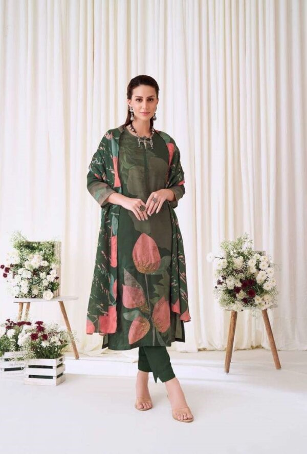 My Fashion Road Sudriti Blotched Floral Digital Floral Style Pure Pashmina Dress | 717