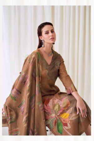 My Fashion Road Sudriti Blotched Floral Digital Floral Style Pure Pashmina Dress | 712