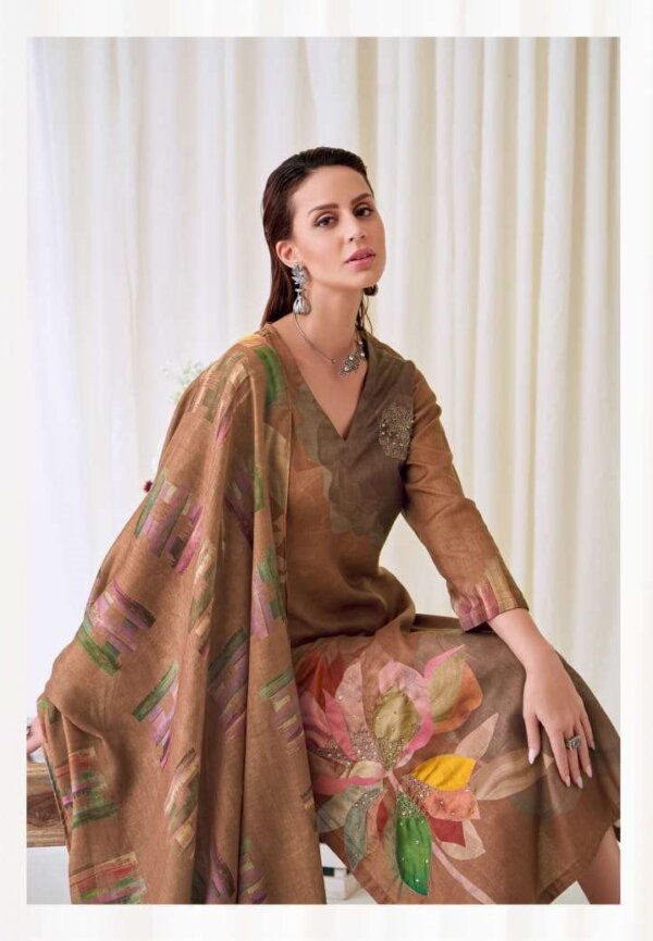 My Fashion Road Sudriti Blotched Floral Digital Floral Style Pure Pashmina Dress | 712