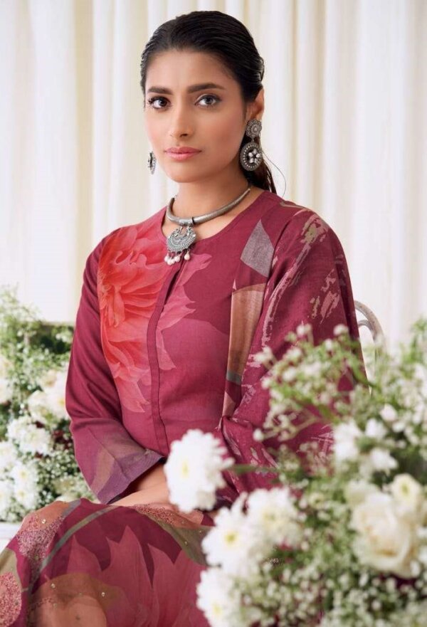 My Fashion Road Sudriti Blotched Floral Digital Floral Style Pure Pashmina Dress | 756
