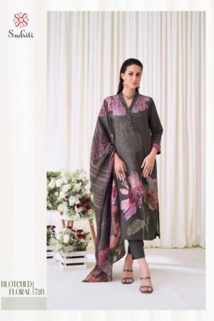 My Fashion Road Sudriti Blotched Floral Digital Floral Style Pure Pashmina Dress | 728