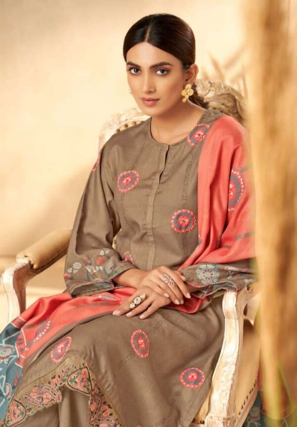 My Fashion Road Sudriti Reyhan Sahiba New Designer Print Fancy Pashmina Dress | 687