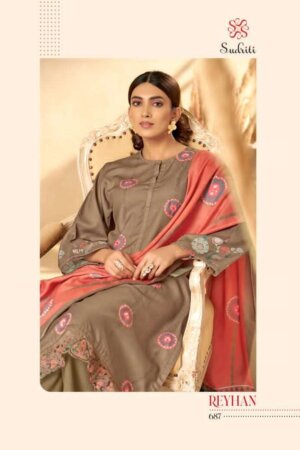 My Fashion Road Sudriti Reyhan Sahiba New Designer Print Fancy Pashmina Dress | 687