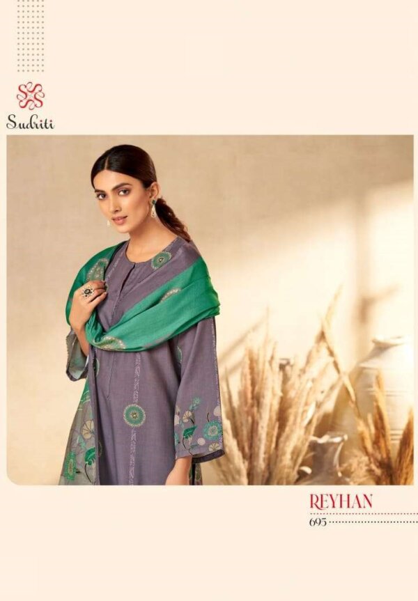 My Fashion Road Sudriti Reyhan Sahiba New Designer Print Fancy Pashmina Dress | 695