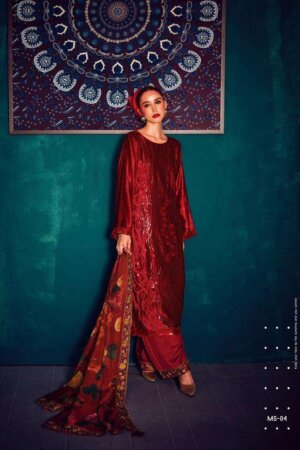 My Fashion Road Varsha Mystic Fancy Sequans Designs Pure Velvet Designer Suit | MS-04