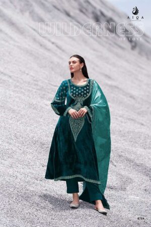 My Fashion Road Aiqa Dhun Latest Designer Velvet Wedding Wear Dress | 8704