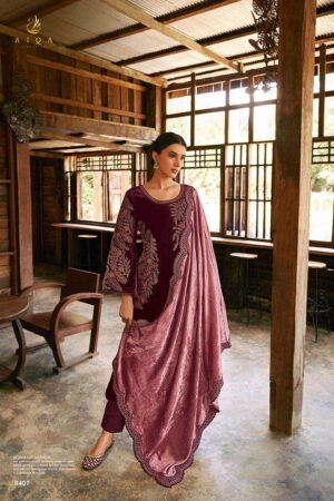 My Fashion Road Aiqa Elle Traditional Wear Velvet Designer Ladies Suit | 8407