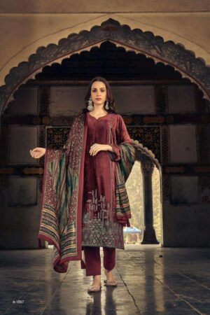 My Fashion Road Aiqa Sajda Latest Designer Wedding Wear Velvet Suit | 1057